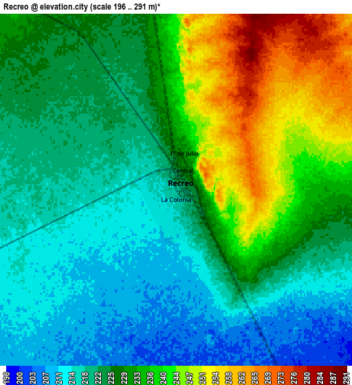 Zoom OUT 2x Recreo, Argentina elevation map