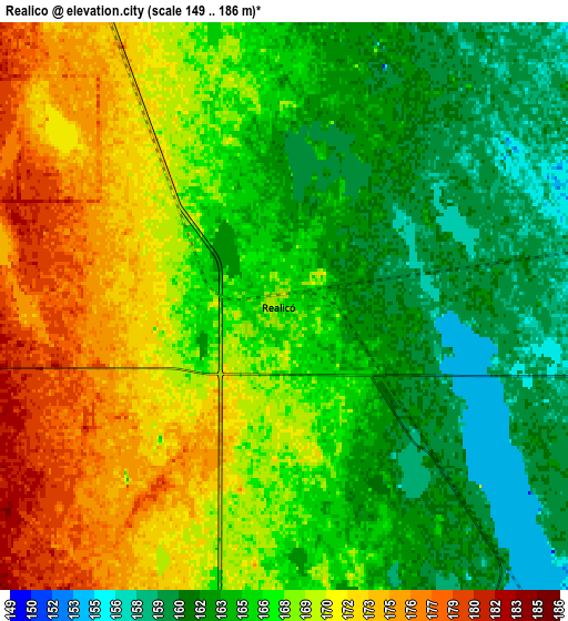 Zoom OUT 2x Realicó, Argentina elevation map