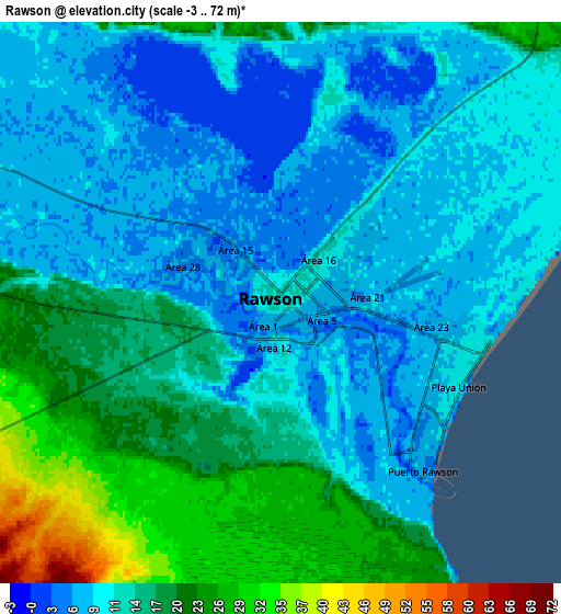 Zoom OUT 2x Rawson, Argentina elevation map