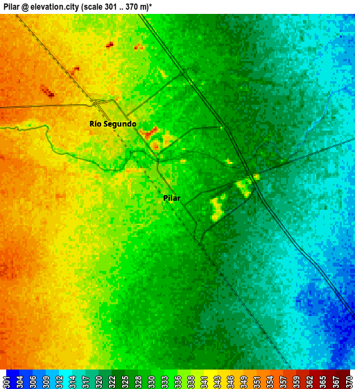 Zoom OUT 2x Pilar, Argentina elevation map