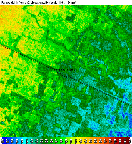 Zoom OUT 2x Pampa del Infierno, Argentina elevation map