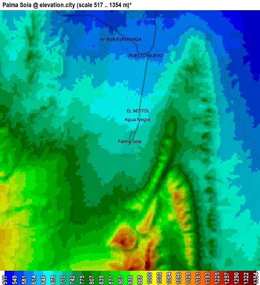 Zoom OUT 2x Palma Sola, Argentina elevation map