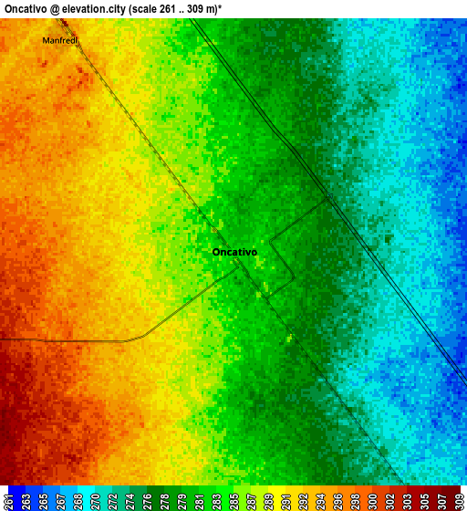 Zoom OUT 2x Oncativo, Argentina elevation map
