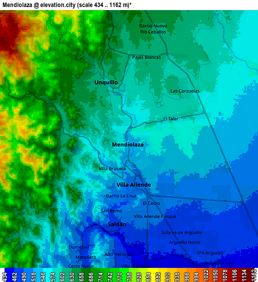 Zoom OUT 2x Mendiolaza, Argentina elevation map