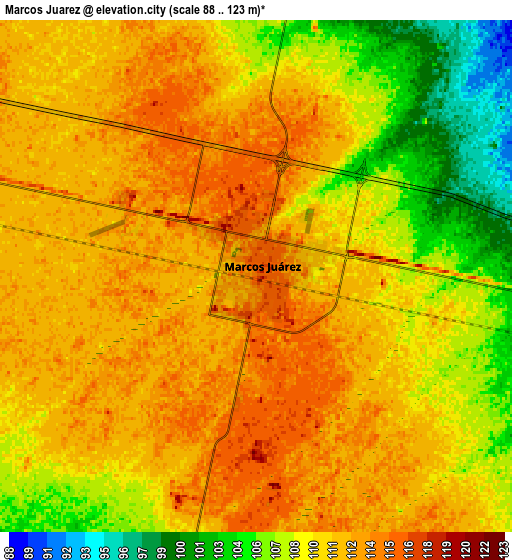 Zoom OUT 2x Marcos Juárez, Argentina elevation map