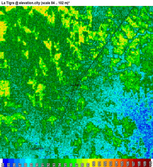 Zoom OUT 2x La Tigra, Argentina elevation map