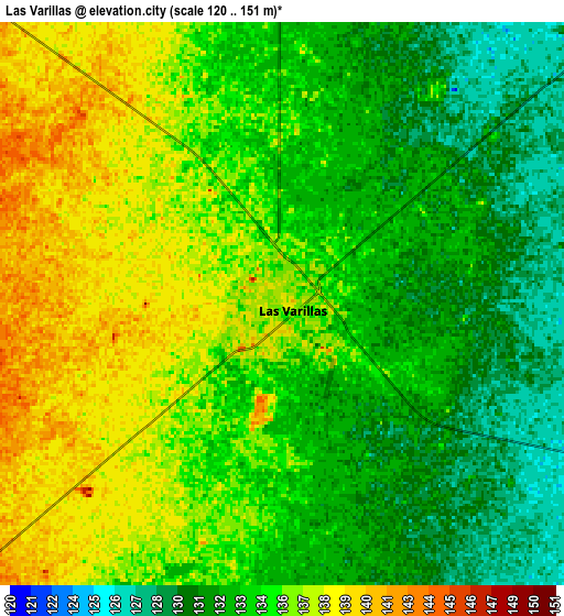 Zoom OUT 2x Las Varillas, Argentina elevation map