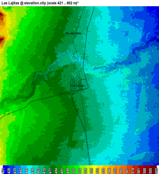 Zoom OUT 2x Las Lajitas, Argentina elevation map