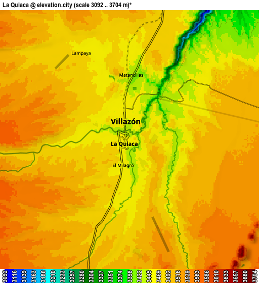 Zoom OUT 2x La Quiaca, Argentina elevation map