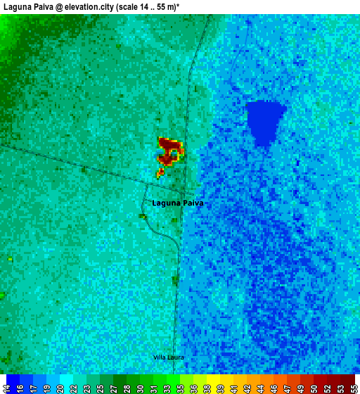 Zoom OUT 2x Laguna Paiva, Argentina elevation map
