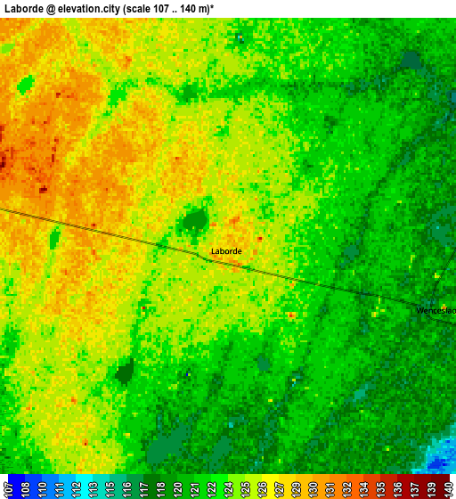 Zoom OUT 2x Laborde, Argentina elevation map