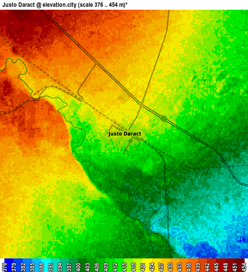 Zoom OUT 2x Justo Daract, Argentina elevation map