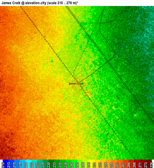 Zoom OUT 2x James Craik, Argentina elevation map