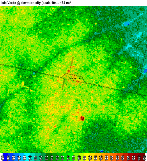 Zoom OUT 2x Isla Verde, Argentina elevation map