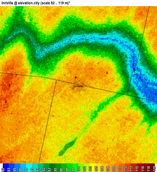 Zoom OUT 2x Inriville, Argentina elevation map