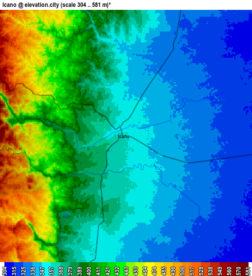 Zoom OUT 2x Icaño, Argentina elevation map