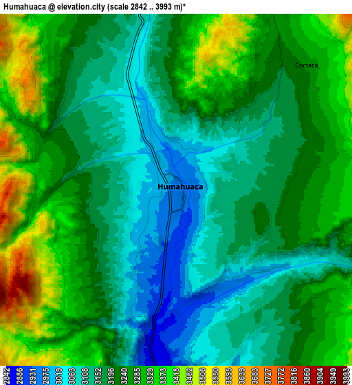Zoom OUT 2x Humahuaca, Argentina elevation map