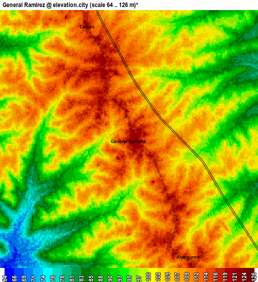 Zoom OUT 2x General Ramírez, Argentina elevation map