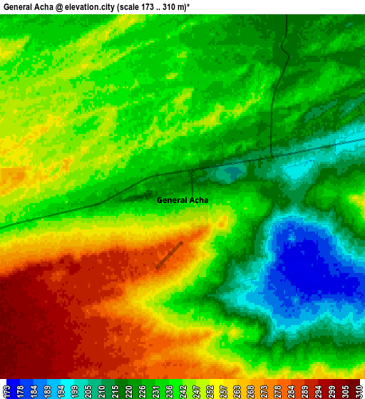 Zoom OUT 2x General Acha, Argentina elevation map