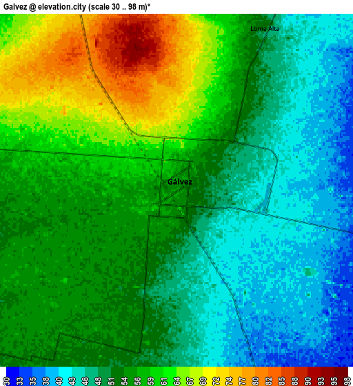 Zoom OUT 2x Gálvez, Argentina elevation map