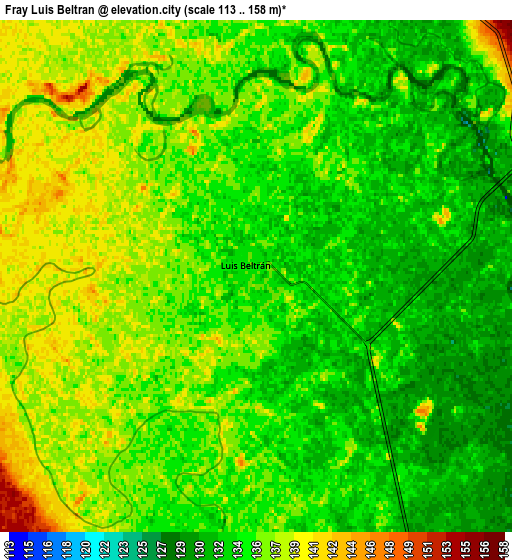 Zoom OUT 2x Fray Luis Beltrán, Argentina elevation map