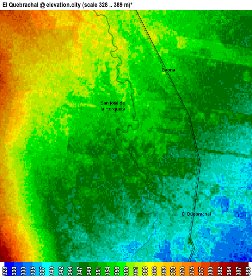 Zoom OUT 2x El Quebrachal, Argentina elevation map