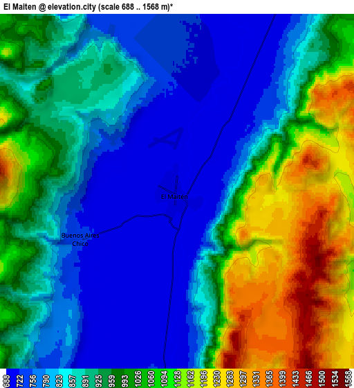 Zoom OUT 2x El Maitén, Argentina elevation map