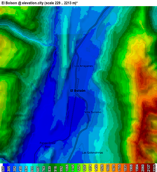 Zoom OUT 2x El Bolsón, Argentina elevation map