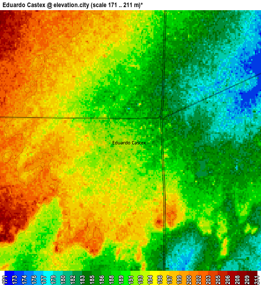 Zoom OUT 2x Eduardo Castex, Argentina elevation map