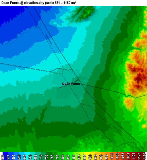 Zoom OUT 2x Deán Funes, Argentina elevation map