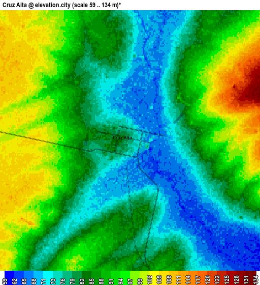 Zoom OUT 2x Cruz Alta, Argentina elevation map