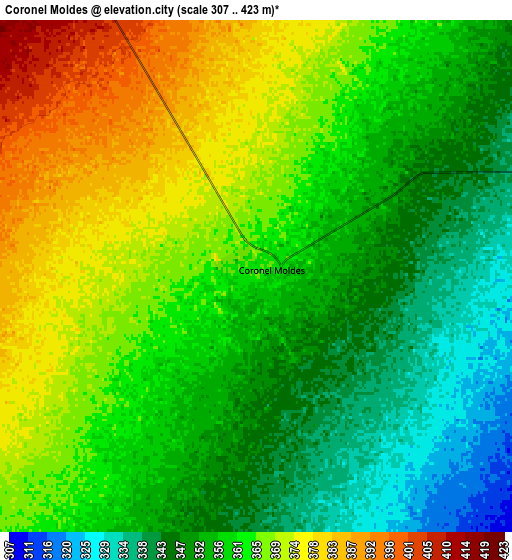 Zoom OUT 2x Coronel Moldes, Argentina elevation map