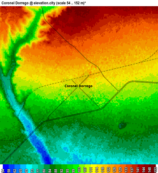 Zoom OUT 2x Coronel Dorrego, Argentina elevation map