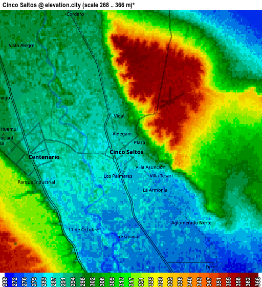 Zoom OUT 2x Cinco Saltos, Argentina elevation map