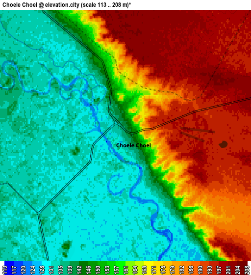 Zoom OUT 2x Choele Choel, Argentina elevation map