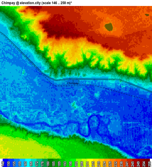 Zoom OUT 2x Chimpay, Argentina elevation map