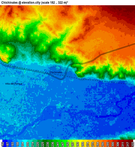Zoom OUT 2x Chichinales, Argentina elevation map