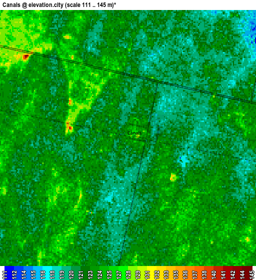 Zoom OUT 2x Canals, Argentina elevation map