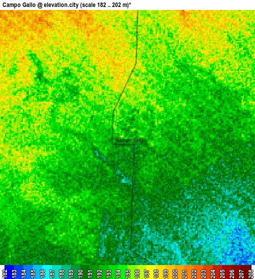 Zoom OUT 2x Campo Gallo, Argentina elevation map
