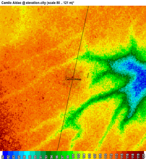 Zoom OUT 2x Camilo Aldao, Argentina elevation map