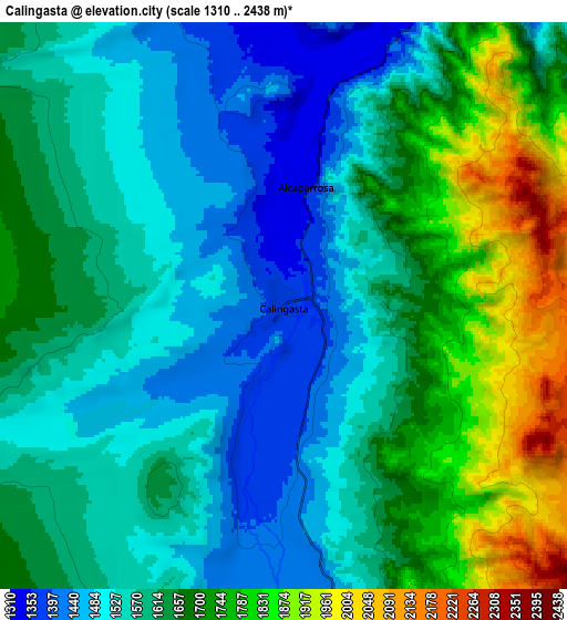 Zoom OUT 2x Calingasta, Argentina elevation map