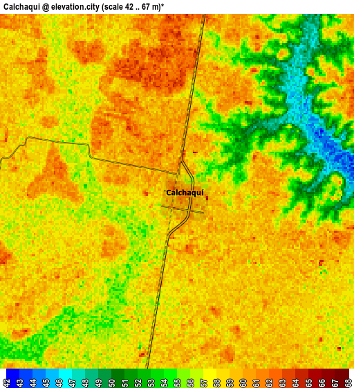 Zoom OUT 2x Calchaquí, Argentina elevation map