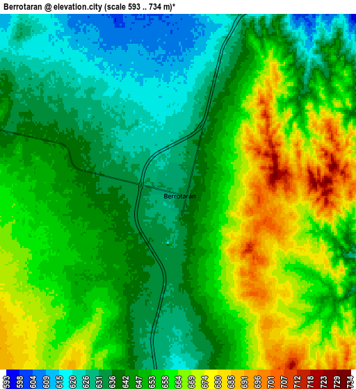Zoom OUT 2x Berrotarán, Argentina elevation map