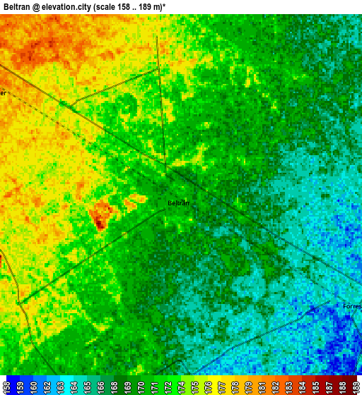 Zoom OUT 2x Beltrán, Argentina elevation map