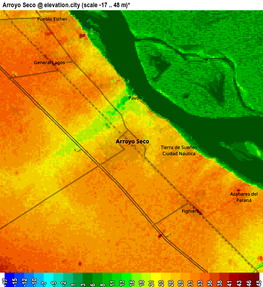 Zoom OUT 2x Arroyo Seco, Argentina elevation map