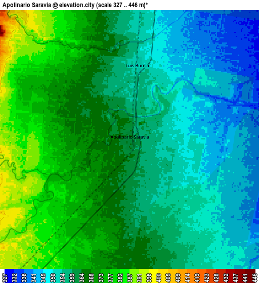 Zoom OUT 2x Apolinario Saravia, Argentina elevation map
