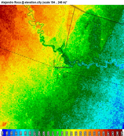 Zoom OUT 2x Alejandro Roca, Argentina elevation map