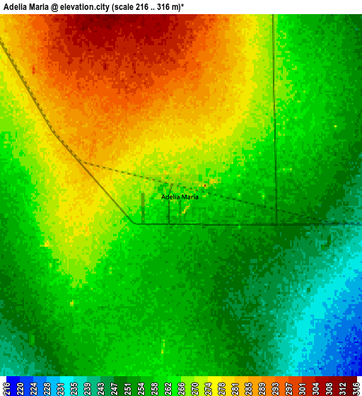 Zoom OUT 2x Adelia María, Argentina elevation map