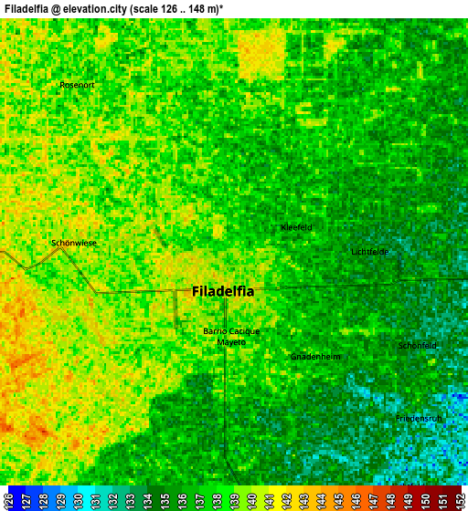 Zoom OUT 2x Filadelfia, Paraguay elevation map