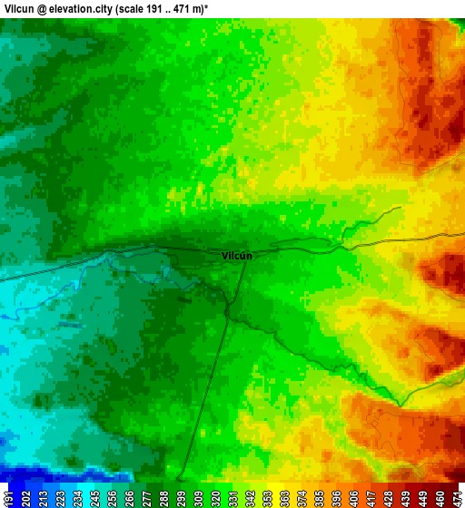 Zoom OUT 2x Vilcún, Chile elevation map